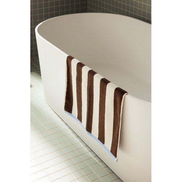 Brązowy/kremowy tekstylny dywanik łazienkowy 50x80 cm Gobo – noo.ma-image-1