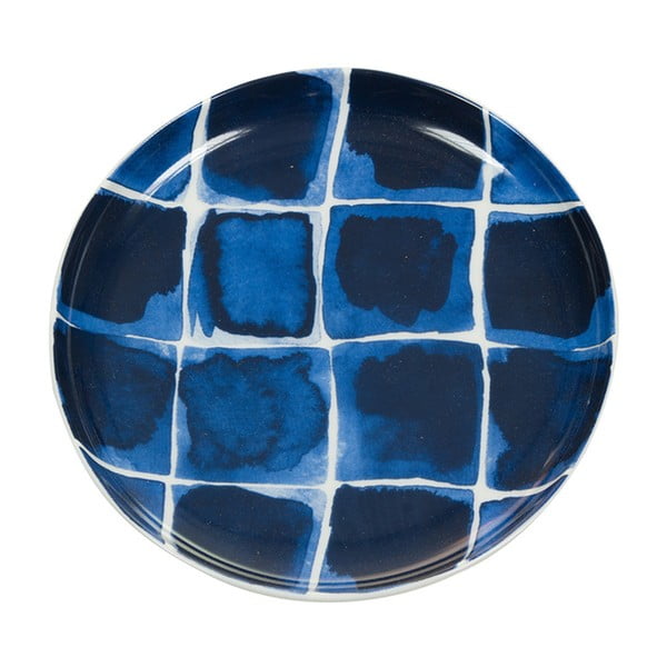 Niebiesko-biały talerz porcelanowy Santiago Pons Indigo, ⌀ 16 cm 