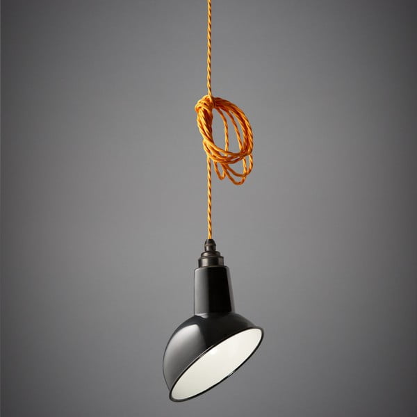 Lampa wisząca Miniature Angled Cloche Black/Orange