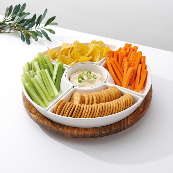 Biały półmisek do serwowania z kamionki 35x35 cm Essentials – Ladelle-image-1