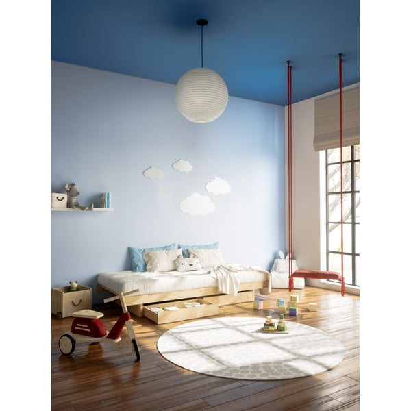 Naturalne łóżko z litego drewna sosnowego ze schowkiem i stelażem 90x200 cm Kanso – Karup Design-image-1