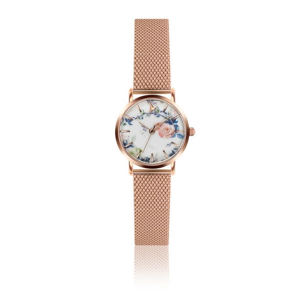 Zegarek damski z paskiem ze stali nierdzewnej w różowozłotym kolorze Emily Westwood Malia