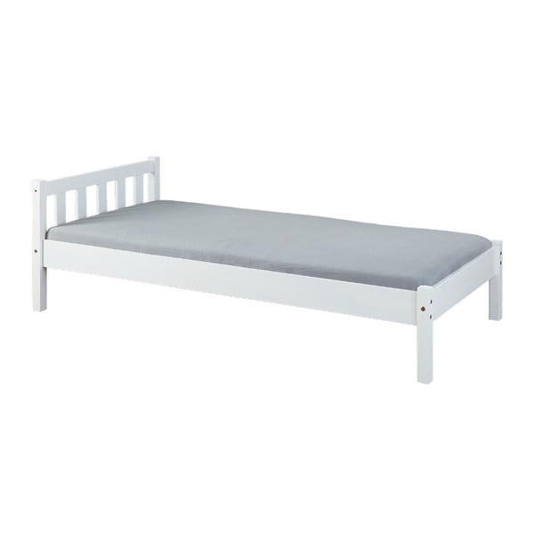 Białe łóżko 1-osobowe z litego drewna sosnowego Interlink Vilmar, 90x190 cm