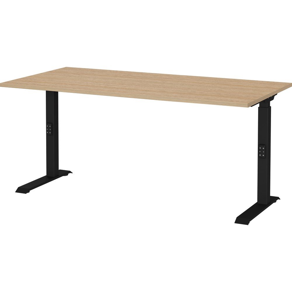 Biurko z regulowaną wysokością z blatem w dekorze dębu 80x160 cm Lissabon – Germania