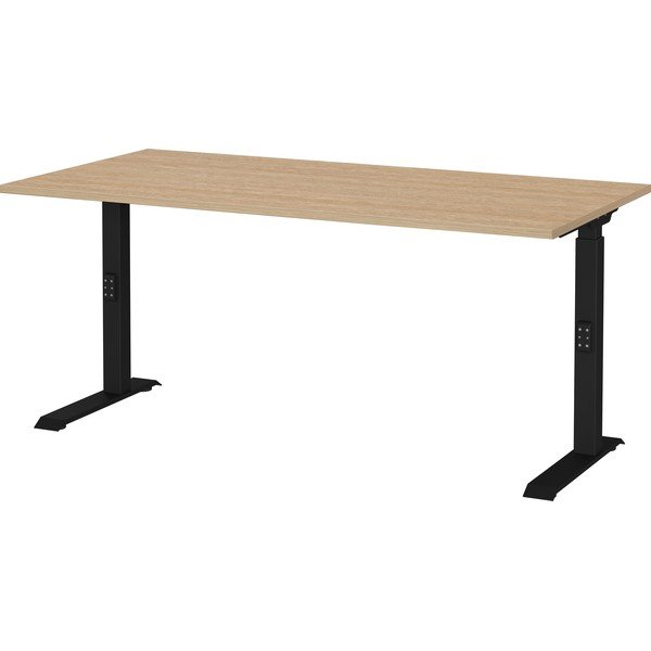 Biurko z regulowaną wysokością z blatem w dekorze dębu 80x160 cm Lissabon – Germania