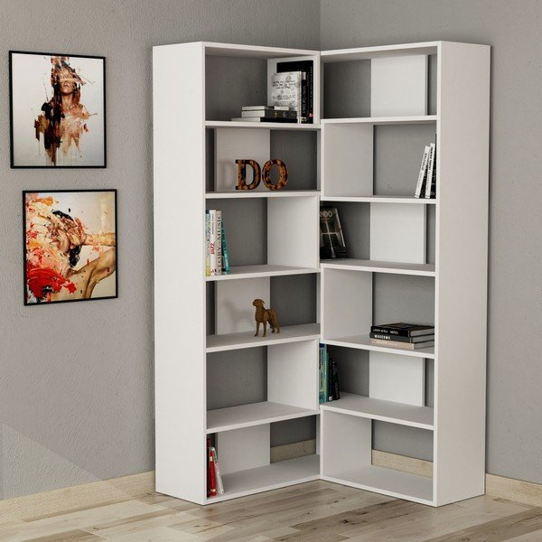 Biała narożna biblioteczka Molly N 4 White-image-1
