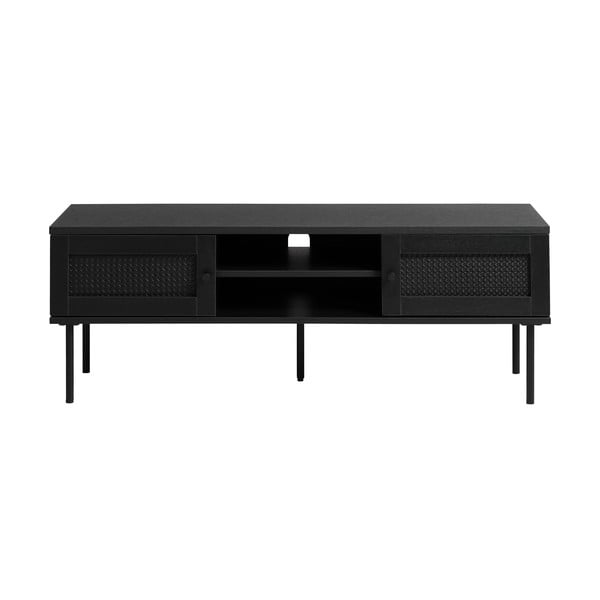 Czarna szafka pod TV w dekorze dębu 120x43 cm Pensacola – Unique Furniture