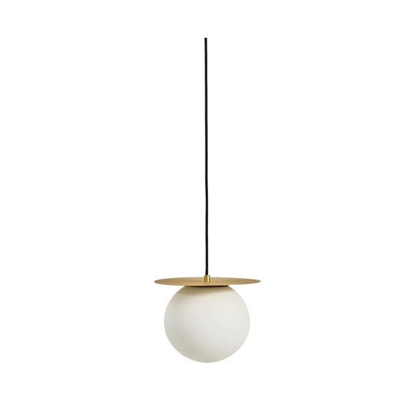 Biała/w kolorze złota metalowa lampa wisząca ze szklanym kloszem ø 25 cm Brisia – Kave Home