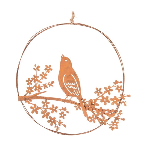 Pomarańczowa metalowa wisząca dekoracja Dakls Singing Bird