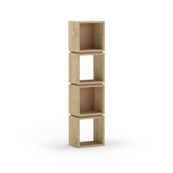 Ceglasty regał w dekorze dębu 32x133 cm Lofty – Marckeric-image-2