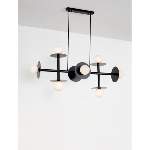 Biała/czarna metalowa lampa wisząca ze szklanym kloszem Pielo – Nova Luce-image-4
