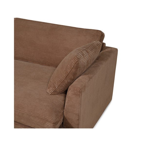 Jasnobrązowa sztruksowa sofa 132 cm Mobby – Scandic-image-4