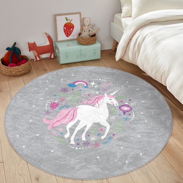 Szary dywan dziecięcy ø 120 cm Comfort – Mila Home-image-4