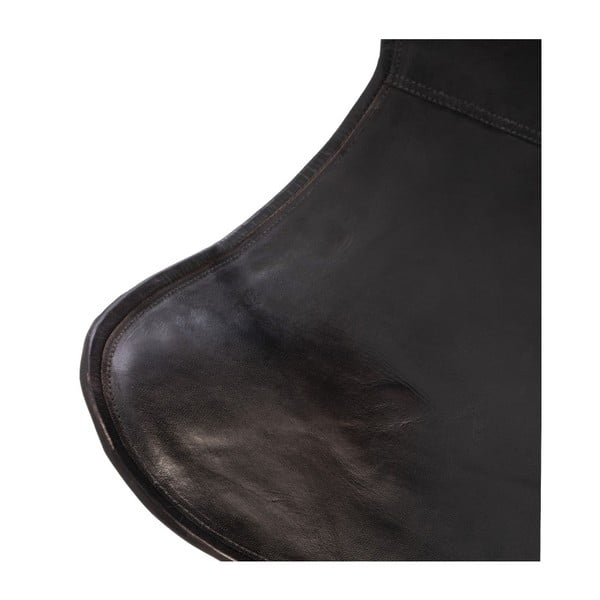 Czarny skórzany fotel butterfly sømcasa Farfalla-image-1