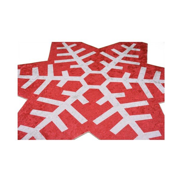 Czerwono-biały dywan Vitaus Snowflake Special, 160x160 cm-image-2