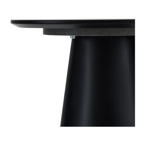 Czaro-jasnoszary stolik z blatem w dekorze marmuru ø 45 cm Tango – Furnhouse-image-3