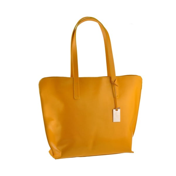 Żółta skórzana torebka Florence Bags Vega