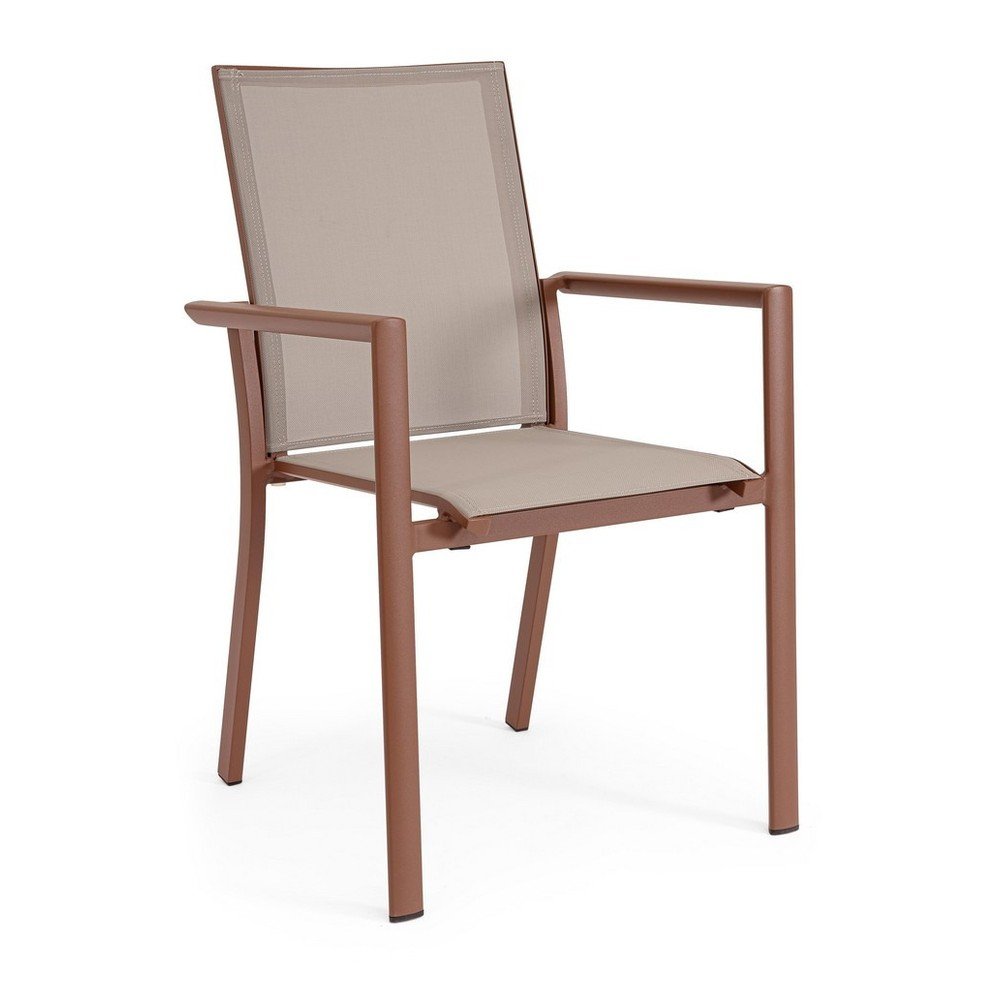 Szarobrązowe metalowe krzesło ogrodowe Konnor – Bizzotto