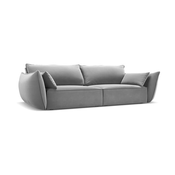 Jasnoszara aksamitna sofa 208 cm Vanda – Mazzini Sofas-image-2