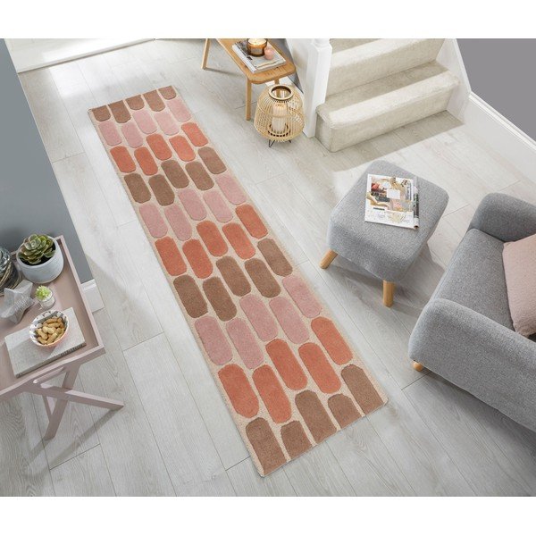 Pomarańczowy chodnik wełniany Flair Rugs Fossil, 60x230 cm-image-4