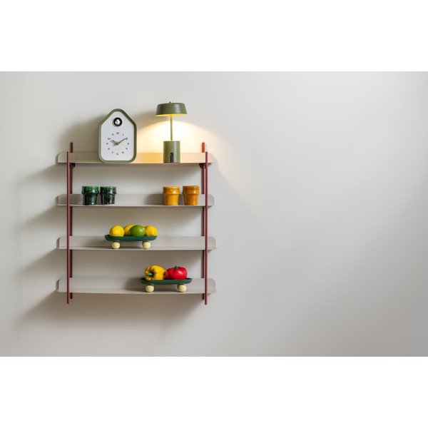 Bordowa/szara wielopoziomowa metalowa półka 60 cm Reina Cuatro – PT LIVING-image-1