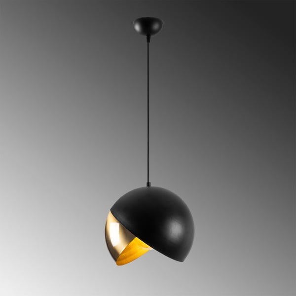 Czarno-brązowa lampa wisząca z metalowym kloszem ø 30 cm Pacman – Opviq lights-image-3