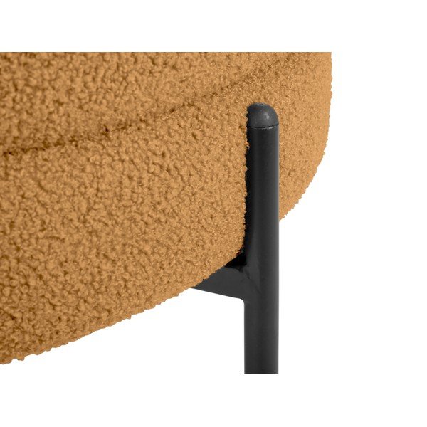 Jasnobrązowy fotel z materiału bouclé Noble – Leitmotiv-image-1