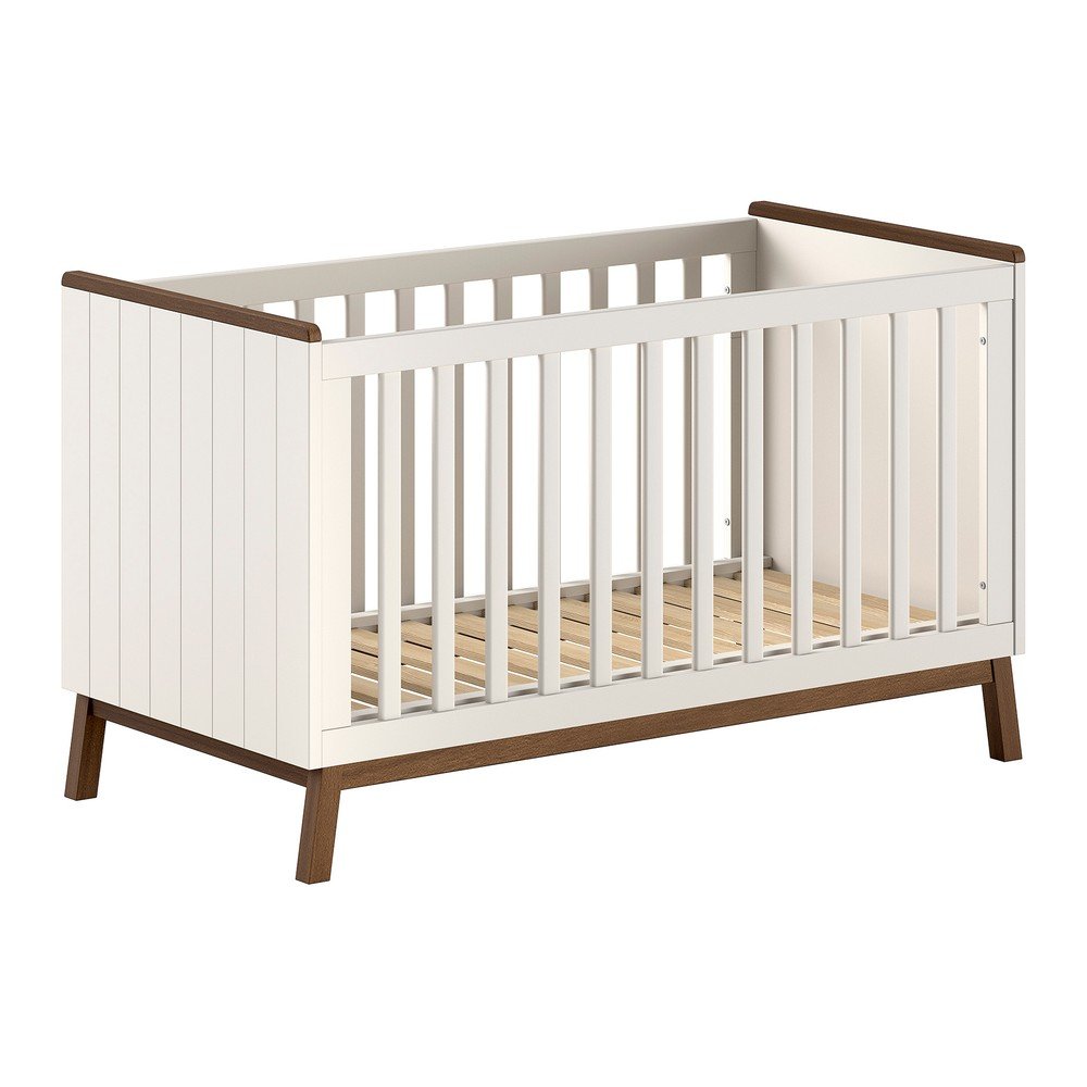 Beżowe łóżeczko z litego drewna sosnowego ze zdejmowanym bokiem/z regulowaną wysokością 70x140 cm Sezane – Vipack