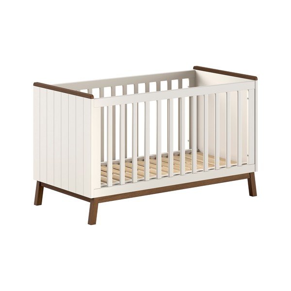 Beżowe łóżeczko z litego drewna sosnowego ze zdejmowanym bokiem/z regulowaną wysokością 70x140 cm Sezane – Vipack