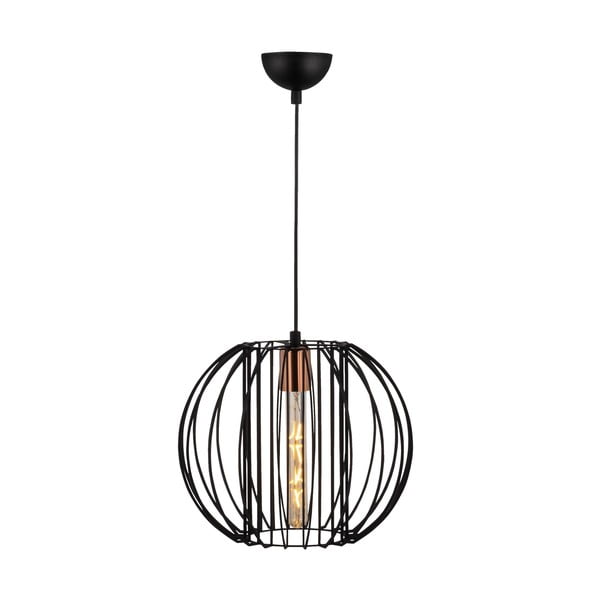 Lampa wisząca w czarno-brązowym kolorze z metalowym kloszem ø 33 cm Fellini – Opviq lights