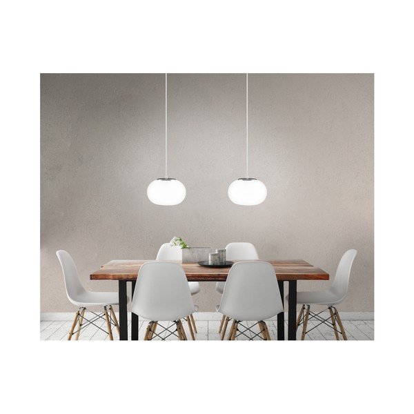 Podwójna szklana lampa wisząca ze srebrną oprawką Sotto Luce DOSEI-image-3