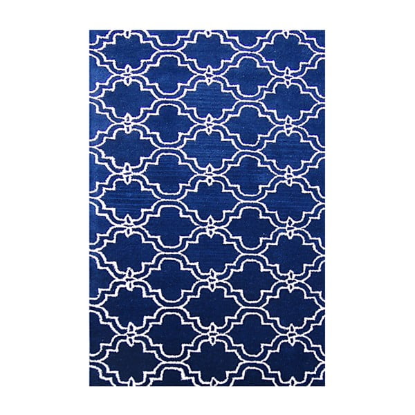 Ciemnoniebieski dywan wełniany Bakero Riviera, 183x122 cm