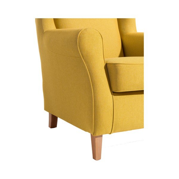 Żołty fotel uszak Max Winzer Lorris Yellow-image-1