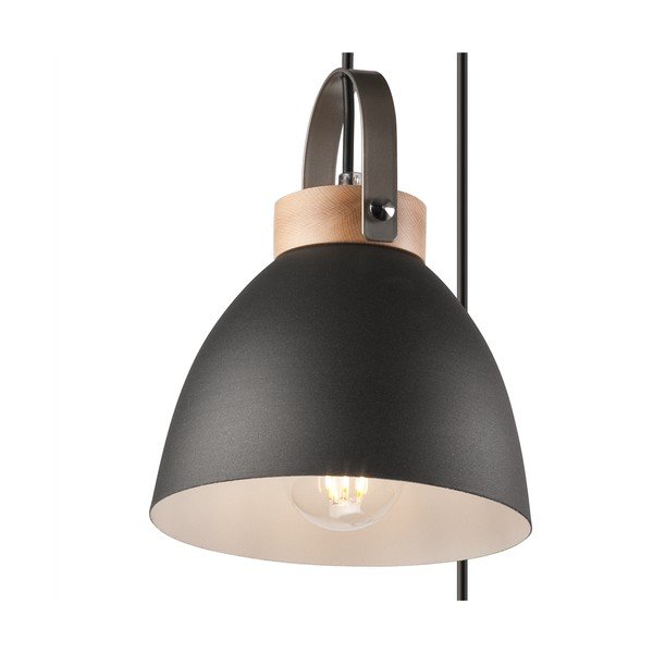 Czarna lampa wisząca z metalowym kloszem ø 37 cm Danielle – LAMKUR-image-3