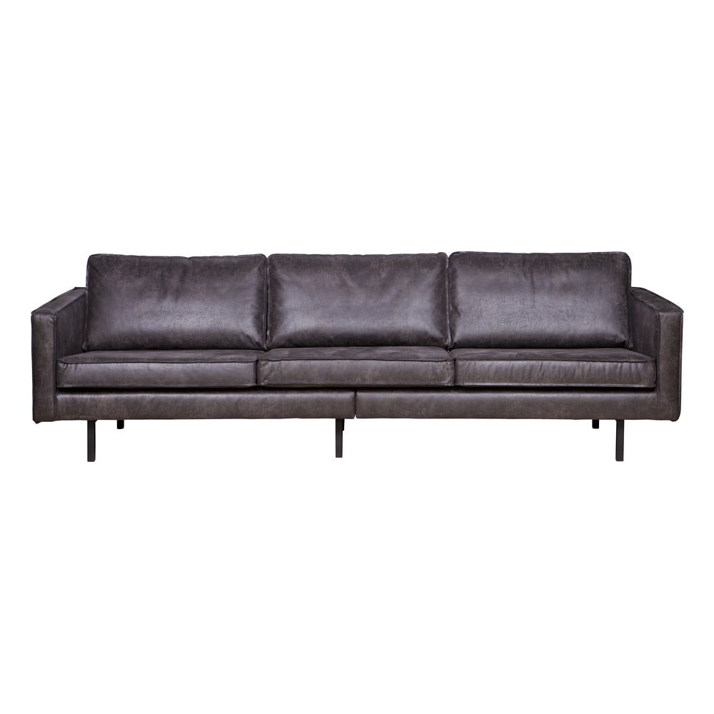 Czarna sofa z imitacji skóry 277 cm Rodeo – WOOOD