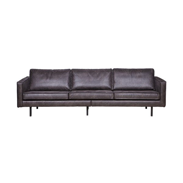 Czarna sofa z imitacji skóry 277 cm Rodeo – WOOOD