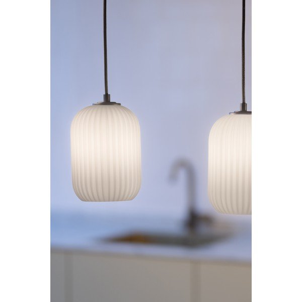 Czarno-biała lampa wisząca ze szklanym kloszem 14x72 cm Cava – Markslöjd-image-3