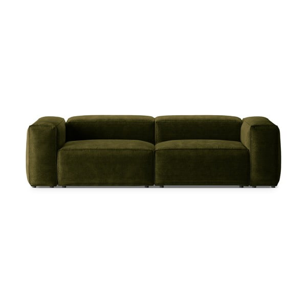 Zielona sztruksowa sofa 264 cm Bergamo – Cosmopolitan Design
