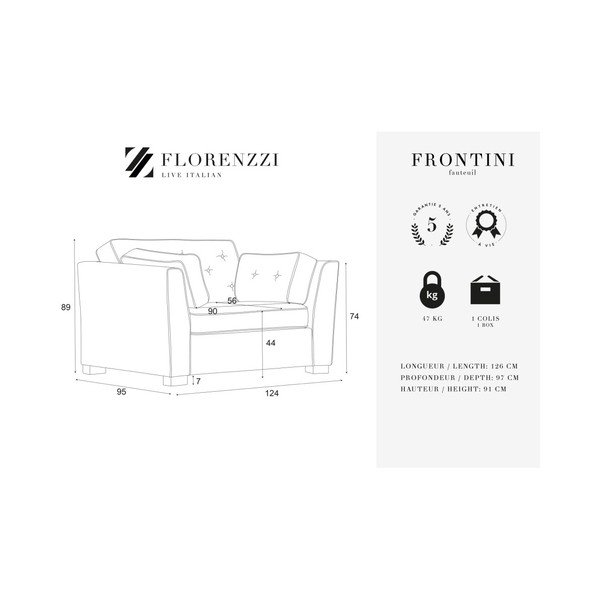 Kremowy fotel Florenzzi Frontini-image-2