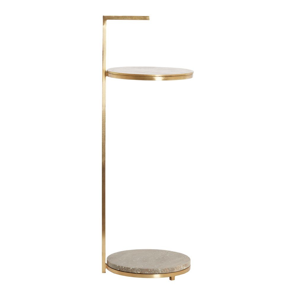 Okrągły stolik z marmurowym blatem ø 26 cm Leda – Light & Living