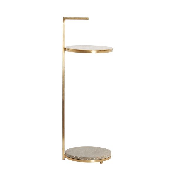 Okrągły stolik z marmurowym blatem ø 26 cm Leda – Light & Living