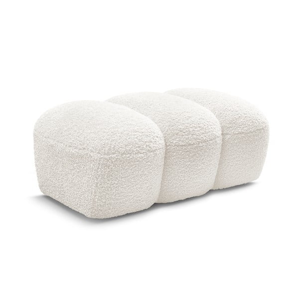 Biały podnóżek z materiału bouclé Hippolyte – Bobochic Paris-image-3