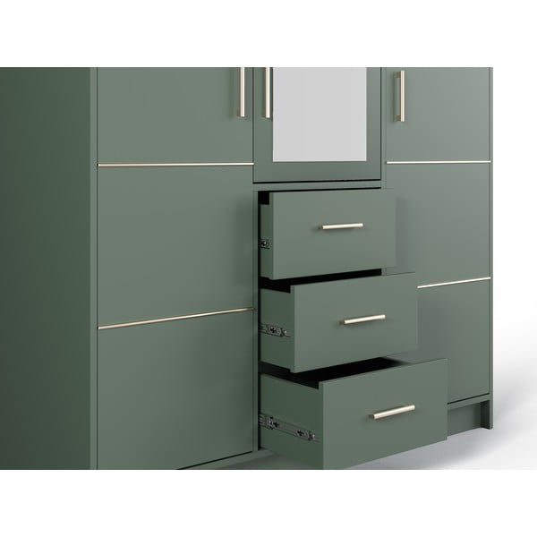 Zielona szafa z lustrem 147x200 cm Burren – Cosmopolitan Design-image-1
