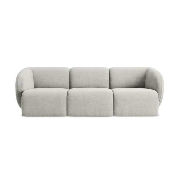 Jasnoszara sofa z tkaniny szenilowej 244 cm Lani – Makamii
