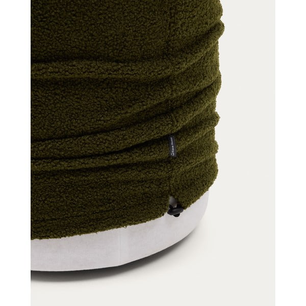 Zielony puf z materiału bouclé Kaeli – Kave Home-image-2
