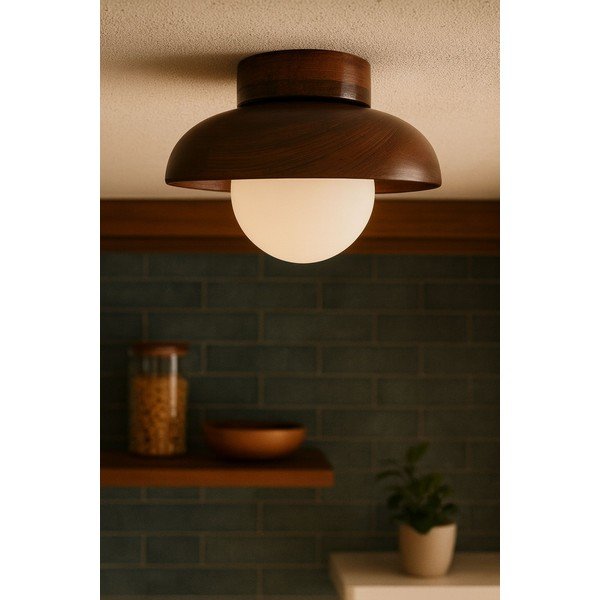 Brązowa lampa sufitowa ze szklanym kloszem ø 24 cm Elsa – Opviq lights-image-1