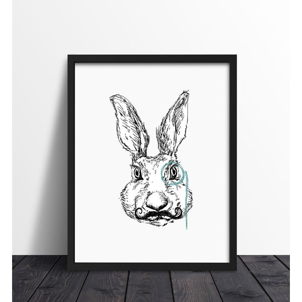 Plakat w ramie Hipster Rabbit, 30x40 cm