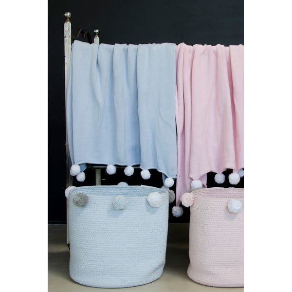 Jasnoniebieski tekstylny dziecięcy kosz na zabawki ø 30x30 cm Bubbly – Lorena Canals-image-3