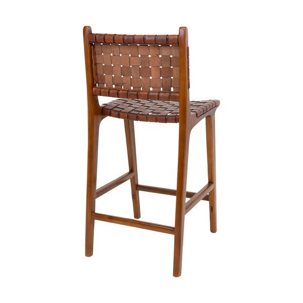 Brązowy hoker z drewna tekowego 101 cm Perugia – House Nordic-image-4