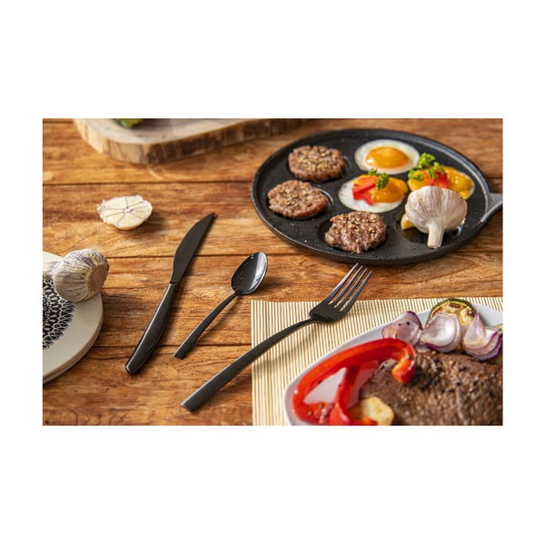 Czarne sztućce ze stali nierdzewnej 24 szt. Black Luxure – Orion-image-1